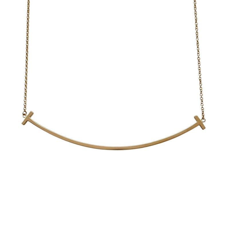 ティファニー TIFFANY＆CO Tスマイルネックレスラージ ピンクゴールド Au750 ジュエリー