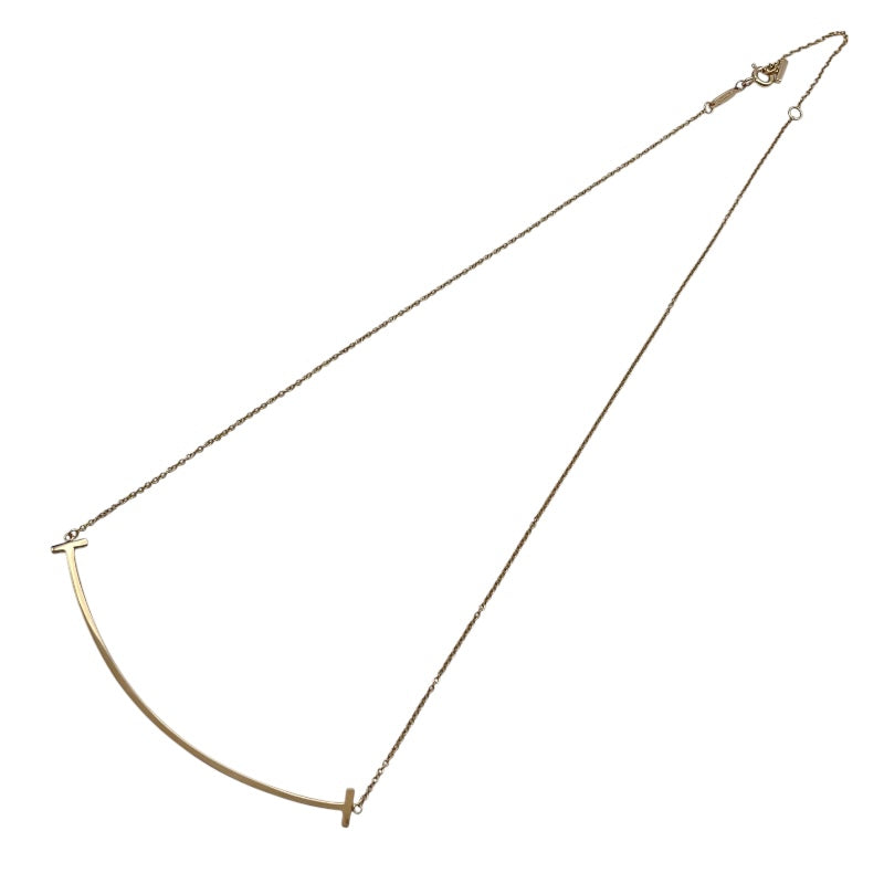 ティファニー TIFFANY＆CO Tスマイルネックレスラージ ピンクゴールド Au750 ジュエリー
