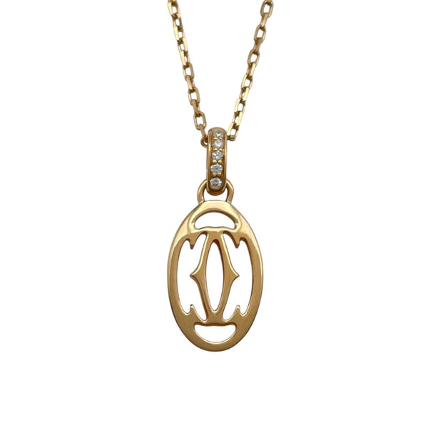 カルティエ Cartier ロゴドゥーブルCネックレス ピンクゴールド Au750 ジュエリー