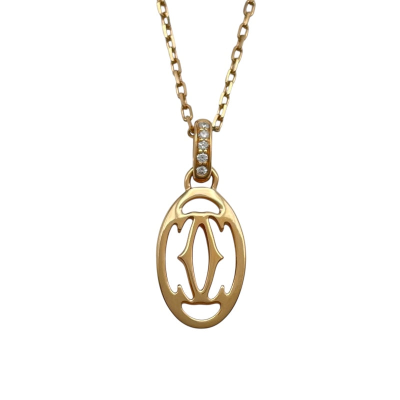 カルティエ Cartier ロゴドゥーブルCネックレス ピンクゴールド Au750 ジュエリー