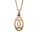 カルティエ Cartier ロゴドゥーブルCネックレス ピンクゴールド Au750 ジュエリー