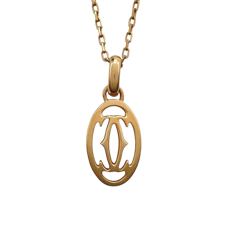 カルティエ Cartier ロゴドゥーブルCネックレス ピンクゴールド Au750 ジュエリー