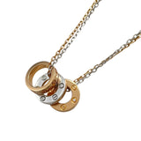 カルティエ Cartier スリーフープネックレス ピンクゴールドxホワイトゴールド 750 ジュエリー