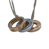 カルティエ Cartier スリーフープネックレス ピンクゴールドxホワイトゴールド 750 ジュエリー