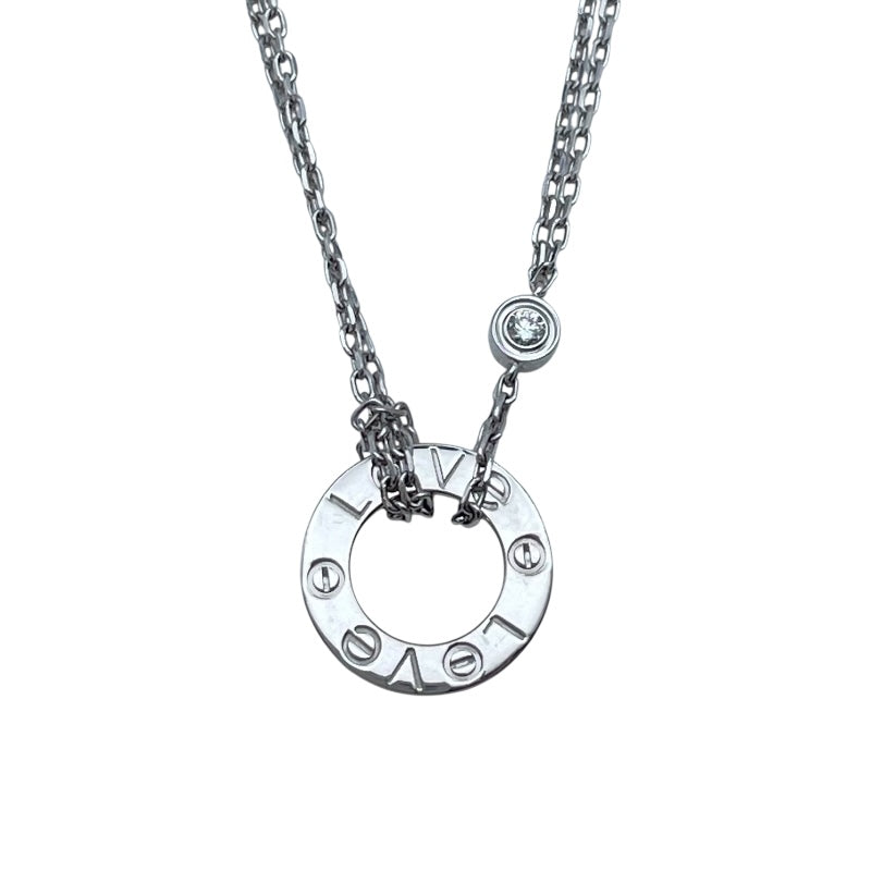 カルティエ Cartier ラブサークルネックレス2PD ホワイトゴールド 750 ジュエリー