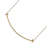 ティファニー TIFFANY＆CO Tスマイルネックレスラージ ピンクゴールド Au750 ジュエリー