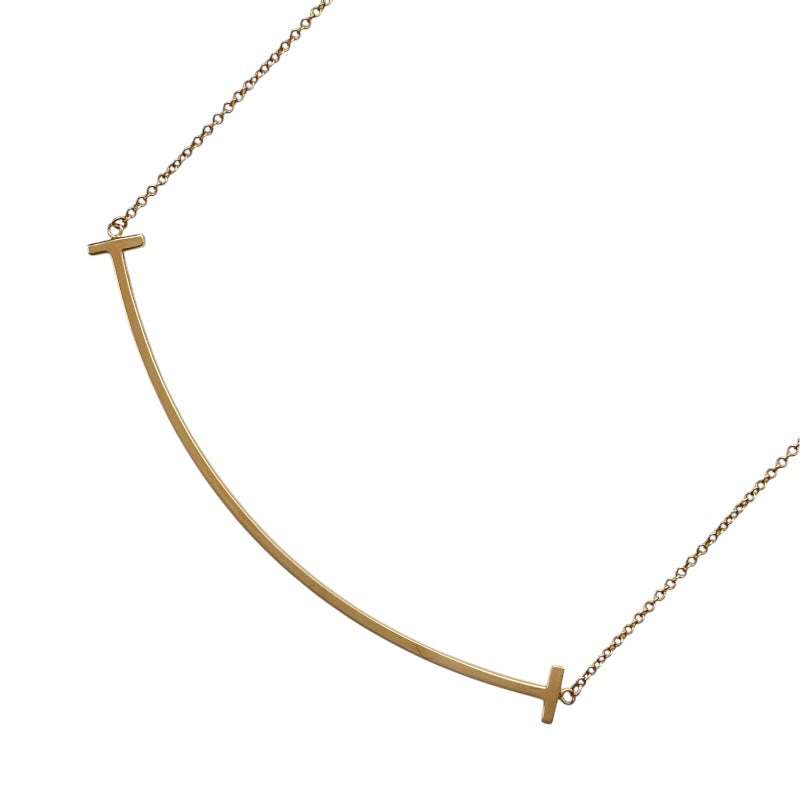 ティファニー TIFFANY＆CO Tスマイルネックレスラージ ピンクゴールド Au750 ジュエリー