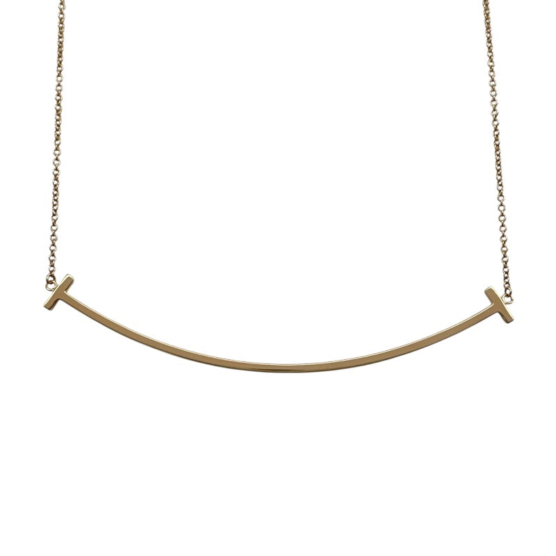 ティファニー TIFFANY＆CO Tスマイルネックレスラージ ピンクゴールド Au750 ジュエリー