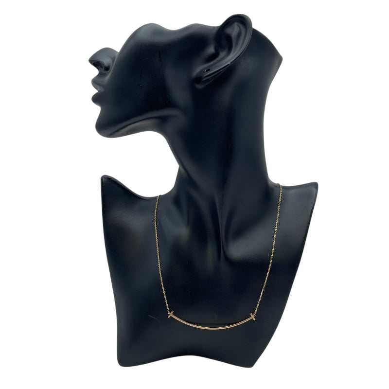 ティファニー TIFFANY＆CO Tスマイルネックレスラージ ピンクゴールド Au750 ジュエリー