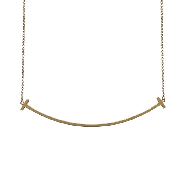 ティファニー TIFFANY＆CO Tスマイルネックレスラージ ピンクゴールド Au750 ジュエリー