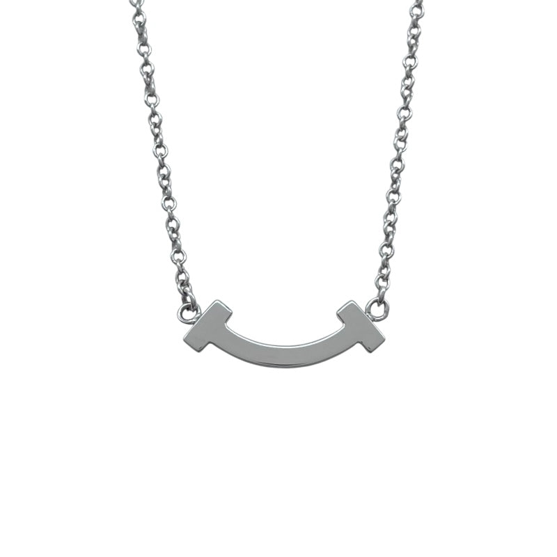 ティファニー TIFFANY＆CO Tスマイルダイヤネックレスミニ ホワイトゴールド Au750 ジュエリー