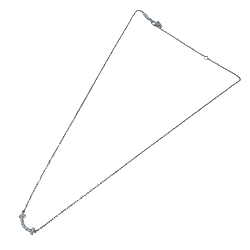 ティファニー TIFFANY＆CO Tスマイルダイヤネックレスミニ ホワイトゴールド Au750 ジュエリー
