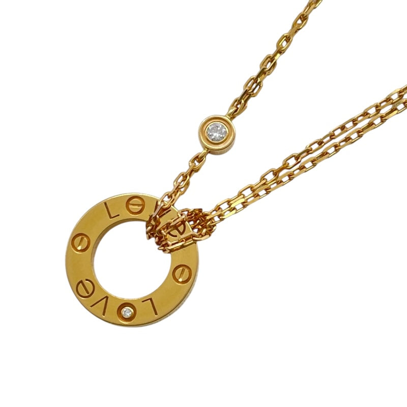 カルティエ Cartier ラブサークルネックレス2PD ピンクゴールド Au750 ジュエリー