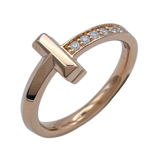 ティファニー TIFFANY＆CO Tワンダイヤリング ピンクゴールド Au750 ジュエリー