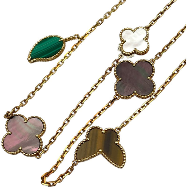 ヴァンクリーフ＆アーペル Van Cleef & Arpels ラッキーアルハンブラロングネックレスモチーフ ピンクゴールド Au750 ジュエリー