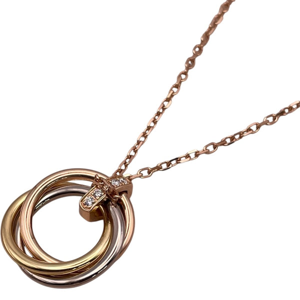 カルティエ Cartier トリニティダイヤネックレス ゴールド×ピンク