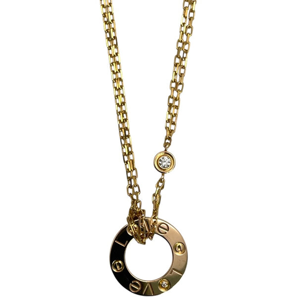 カルティエ Cartier ラブサークル2Pダイヤネックレス ゴールド Au750 ジュエリー