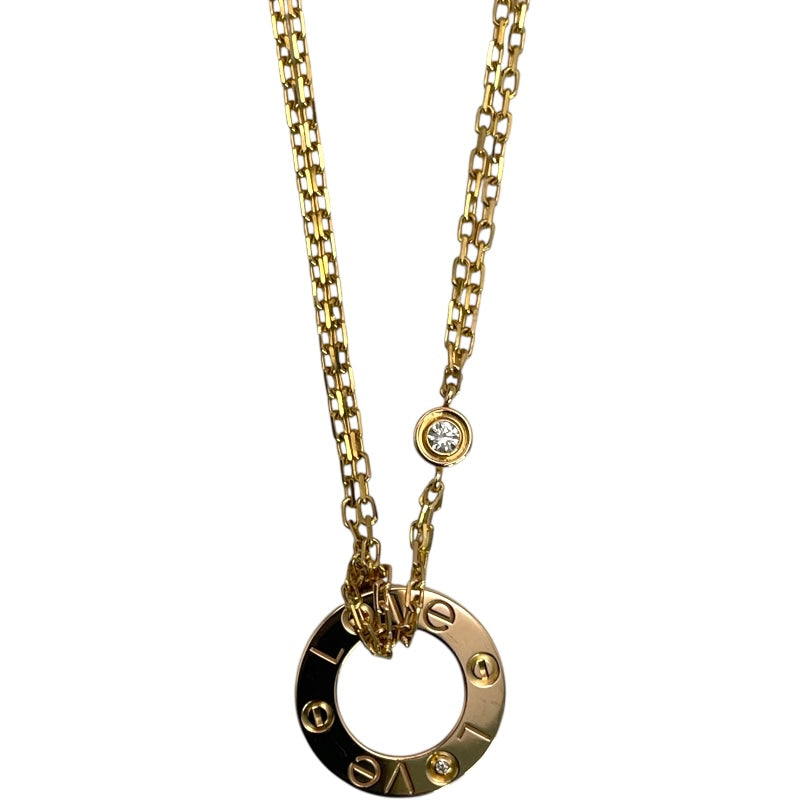 カルティエ Cartier ラブサークル2Pダイヤネックレス ゴールド Au750 ジュエリー