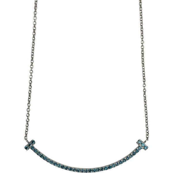 ティファニー TIFFANY＆CO Tスマイルネックレススモール ホワイトゴールド Au750 ジュエリー