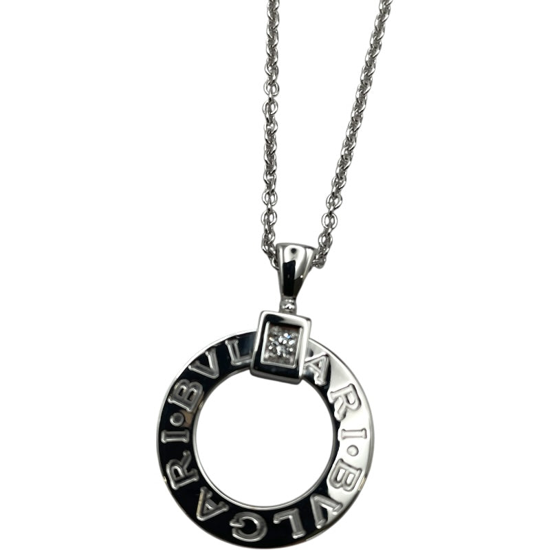 ブルガリ BVLGARI ブルガリブルガリ1Pダイヤサークルネックレス ホワイトゴールド Au750 ジュエリー