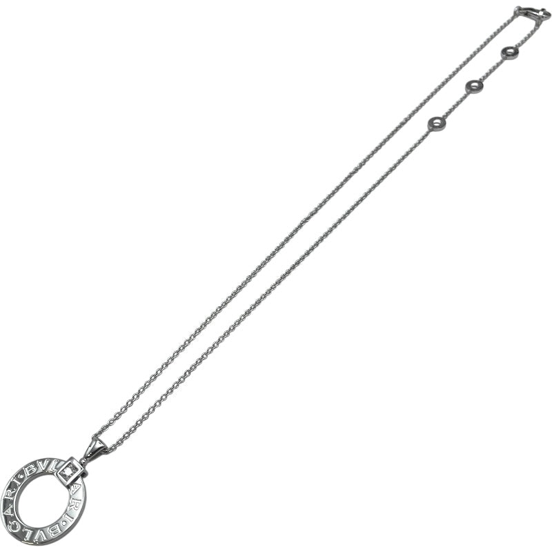 ブルガリ BVLGARI ブルガリブルガリ1Pダイヤサークルネックレス ホワイトゴールド Au750 ジュエリー