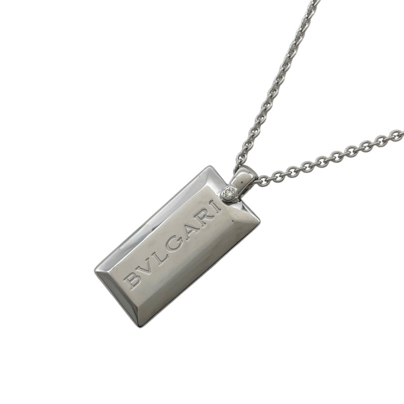 ブルガリ BVLGARI インゴット ネックレス ホワイトゴールド 750 ダイヤモンド ジュエリー