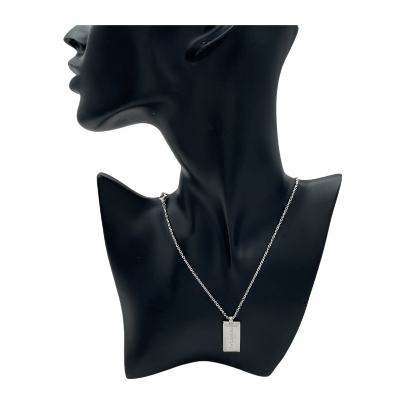 ブルガリ BVLGARI インゴット ネックレス ホワイトゴールド 750 ダイヤモンド ジュエリー