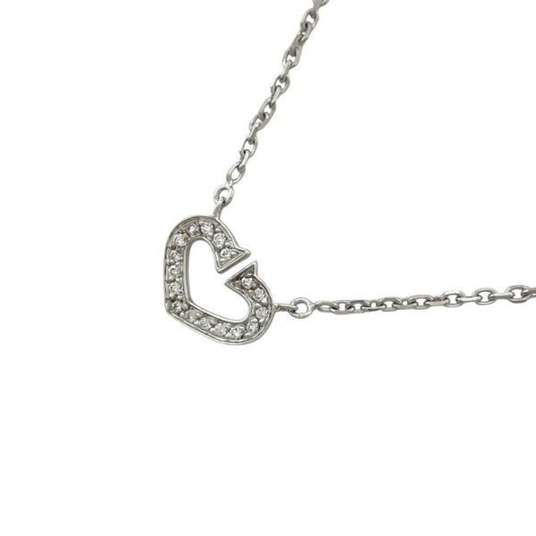 カルティエ Cartier Cハートダイヤネックレス ホワイトゴールド 750 ダイヤモンド ジュエリー