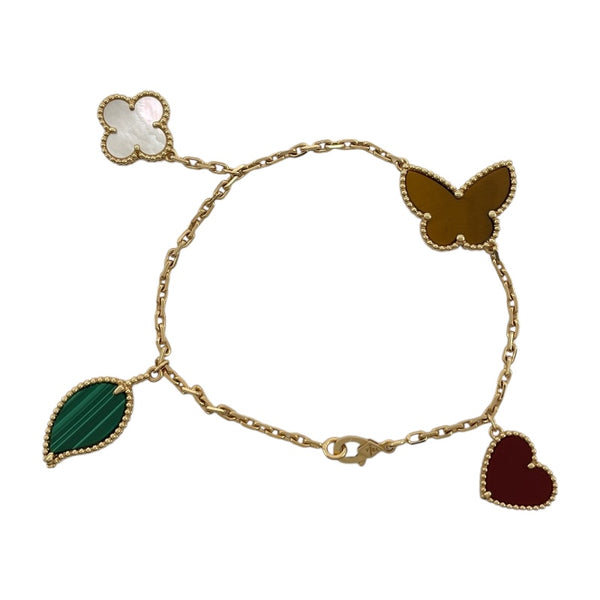 ヴァンクリーフ＆アーペル Van Cleef & Arpels ラッキーアルハンブラ ４Pモチーフ イエローゴールド Au750 カーネリアン ジュエリー