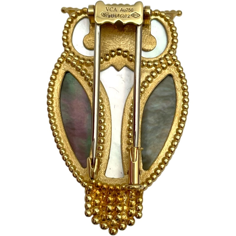 ヴァンクリーフ＆アーペル Van Cleef & Arpels ラッキーアニマルズアウルクリップ ゴールド Au750 ジュエリー