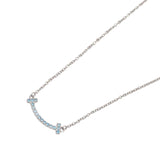 ティファニー TIFFANY＆CO Tスマイルネックレスミニ ホワイトゴールド 750WG ブルートパーズ ジュエリー