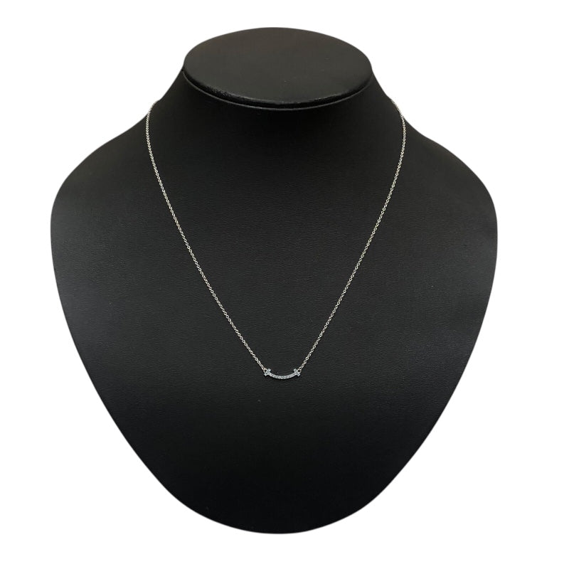 ティファニー TIFFANY＆CO Tスマイルネックレスミニ ホワイトゴールド 750WG ブルートパーズ ジュエリー