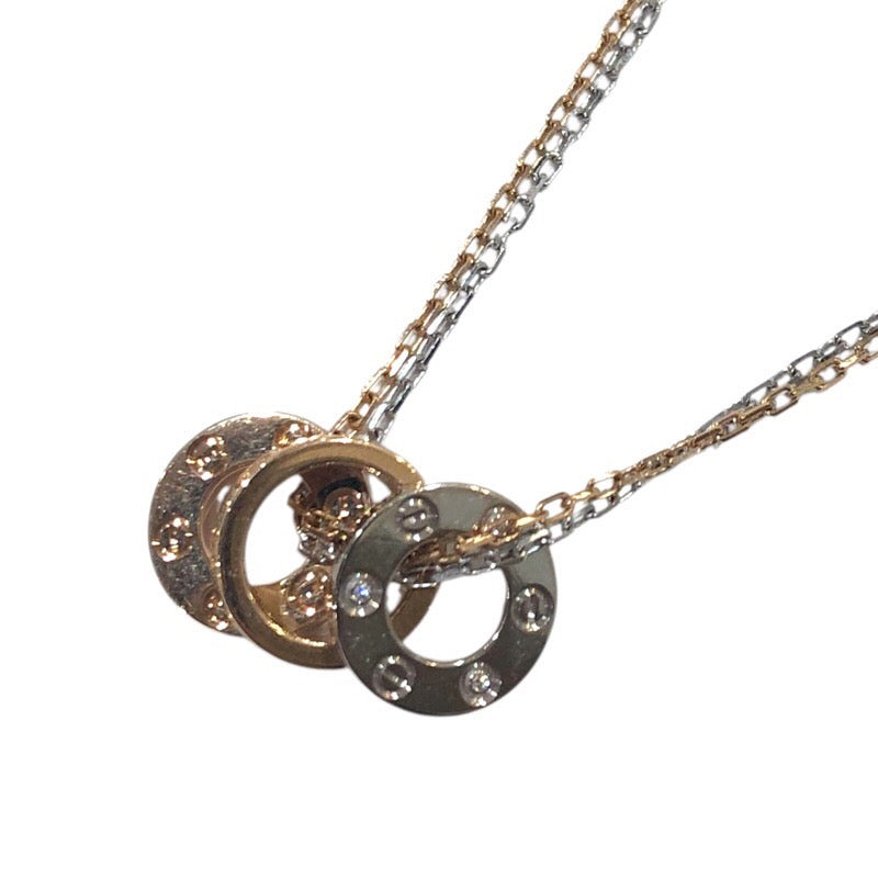 カルティエ Cartier ラブスリーフープﾀダイヤネックレス ホワイトゴールド/イエローゴールド 750 ジュエリー