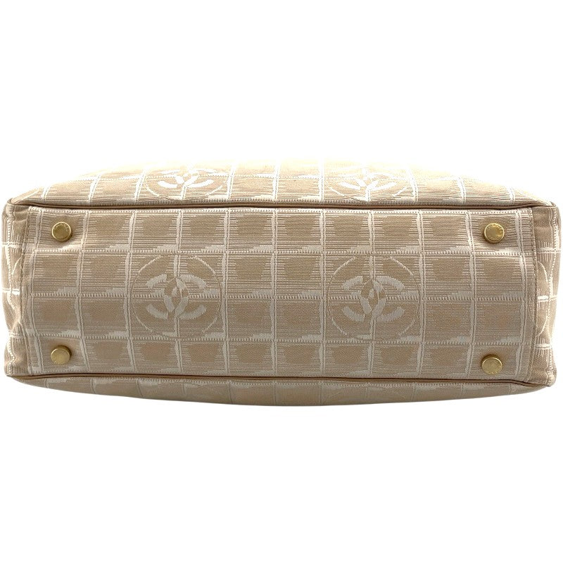シャネル CHANEL ニュートラベルライン トート MM A15991 ベージュ GD金具 ナイロンジャガード レディース トートバッグ