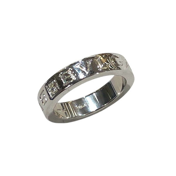 ブルガリ BVLGARI ダブルロゴリング1PD ホワイトゴールド 750WG ジュエリー