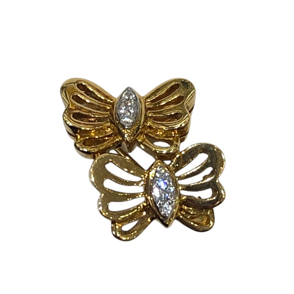 ティファニー TIFFANY＆CO バタフライブローチ ゴールド K18/Pt950 ジュエリー