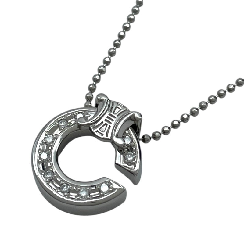 セリーヌ CELINE Cロゴネックレス プラチナ Pt900/850/ダイヤモンド/ルビー 　 ジュエリー