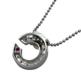 セリーヌ CELINE Cロゴネックレス プラチナ Pt900/850/ダイヤモンド/ルビー 　 ジュエリー