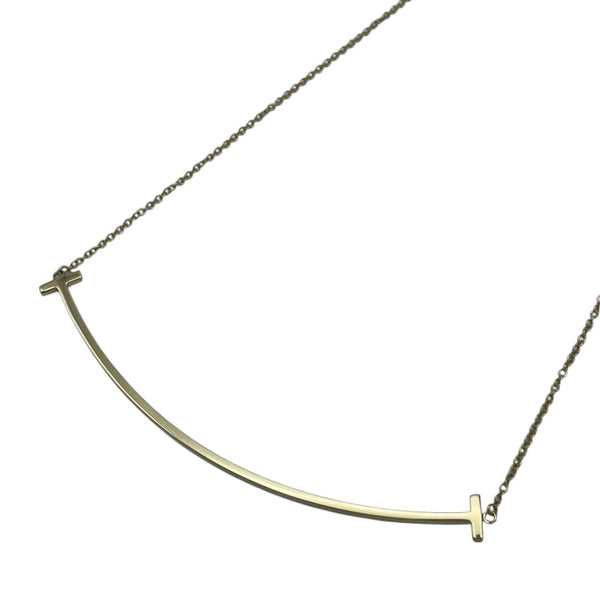 ティファニー TIFFANY＆CO Tスマイルネックレスラージ ゴールド Au750 ジュエリー