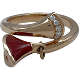 ブルガリ BVLGARI ディーバドリームリング ピンクゴールド Au750/カーネリアン/ダイヤモンド ジュエリー