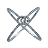 グッチ GUCCI GGランニングリング ホワイトゴールド Au750 ダイヤモンド ジュエリー