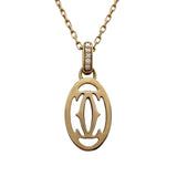 カルティエ Cartier ロゴドゥーブル ダイヤネックレス K18PG ダイヤモンド ジュエリー