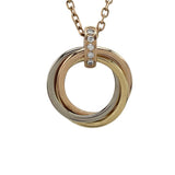 カルティエ Cartier トリニティ ダイヤネックレス イエローゴールド×ホワイトゴールド×ピンクゴールド 750 ダイヤモンド ジュエリー