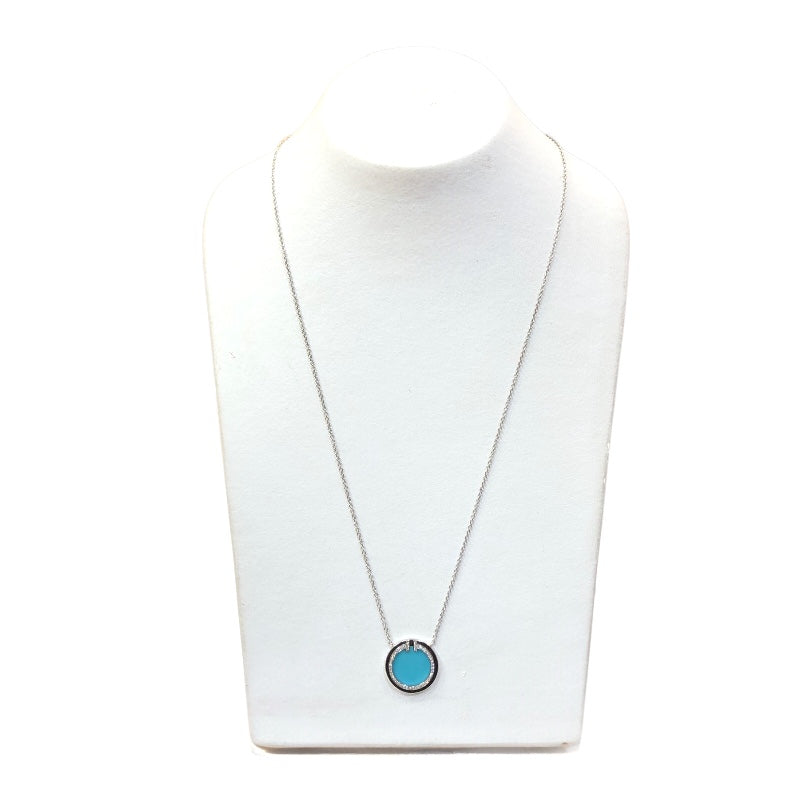 ティファニー TIFFANY＆CO TTWOネックレス シルバー/ブルー 750WG/ターコイズ/ダイヤモンド アクセサリー