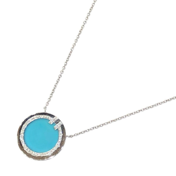 ティファニー TIFFANY＆CO TTWOネックレス シルバー/ブルー 750WG/ターコイズ/ダイヤモンド アクセサリー