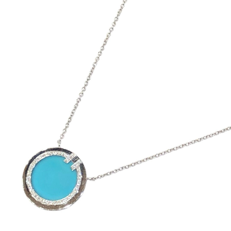 ティファニー TIFFANY＆CO TTWOネックレス シルバー/ブルー 750WG/ターコイズ/ダイヤモンド アクセサリー
