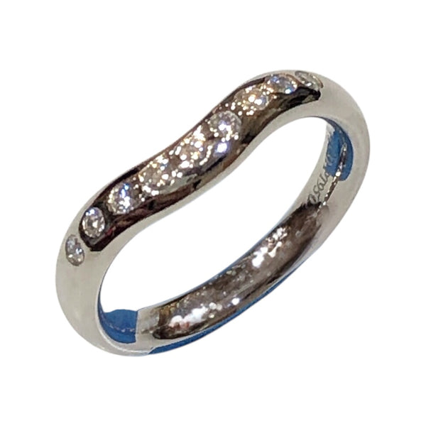 ティファニー TIFFANY＆CO カーブドバンドリング9PD シルバー Pt950 ジュエリー