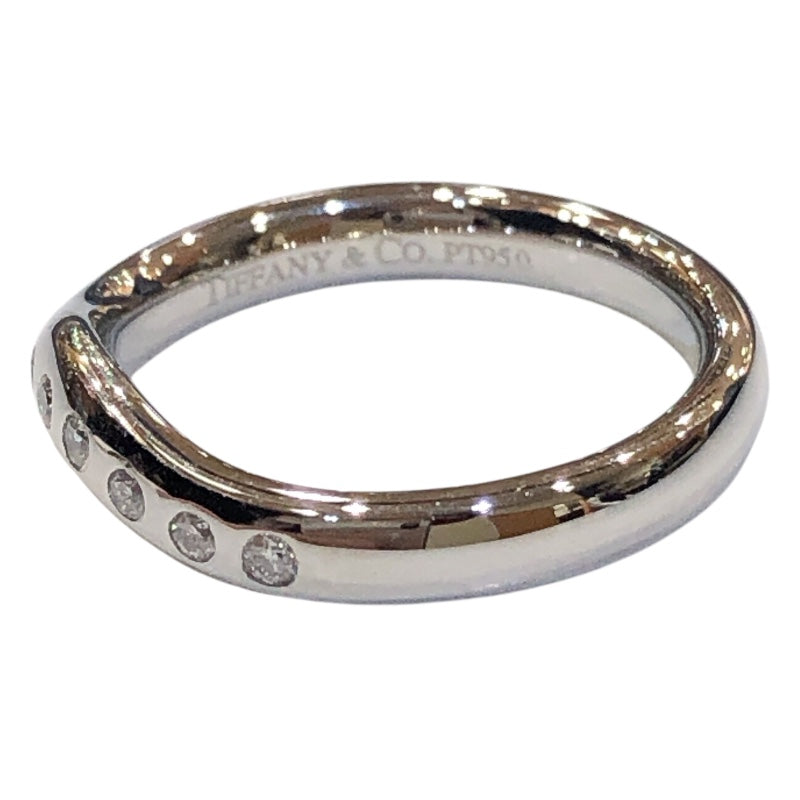 ティファニー TIFFANY＆CO カーブドバンドリング9PD シルバー Pt950 ジュエリー