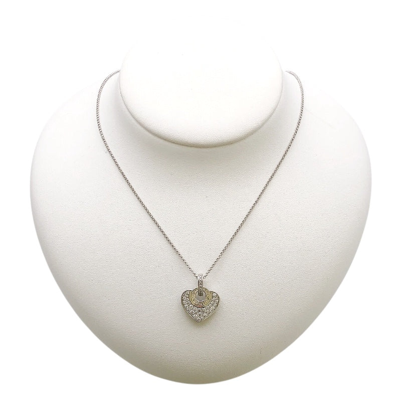 ブルガリ BVLGARI クオーレ ハート ネックレス K18WG ダイヤモンド