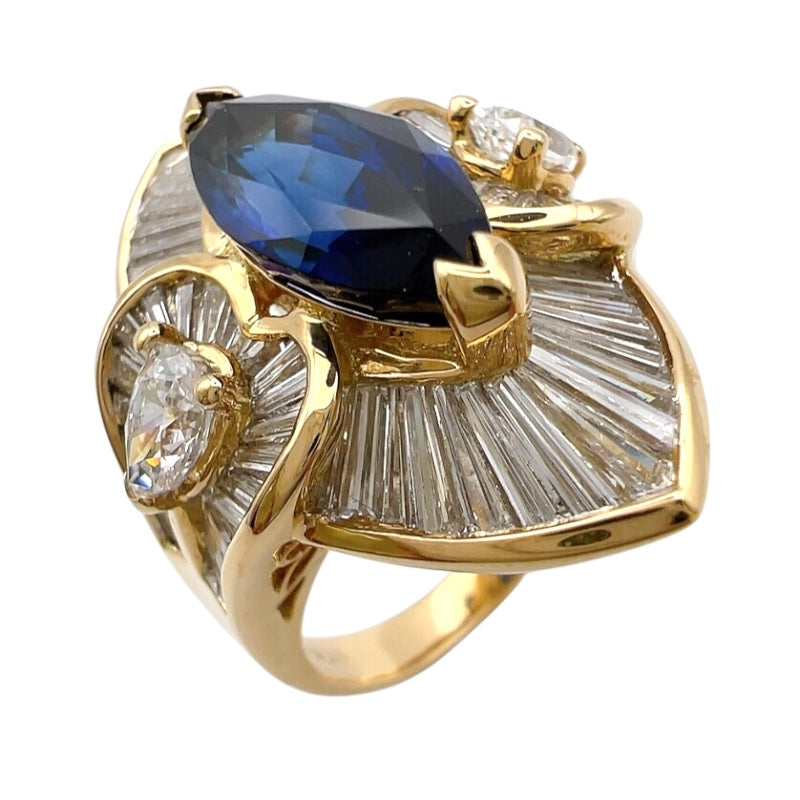 サファイヤリング ブルー K18YG ジュエリー